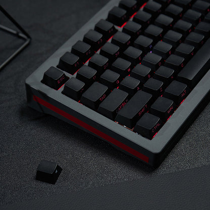Weiß und Schwarz – 131-Tasten-ISO/ANSI-PBT-Tastenkappensatz mit seitlicher Gravur