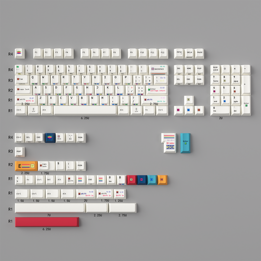 C64 R3 145 Retro Black Side-Engraved Keycaps – PBT Sublimation Set
