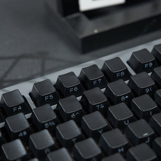 White & Black - 131-Key ISO/ANSI PBT Side-Engraved Keycap Set