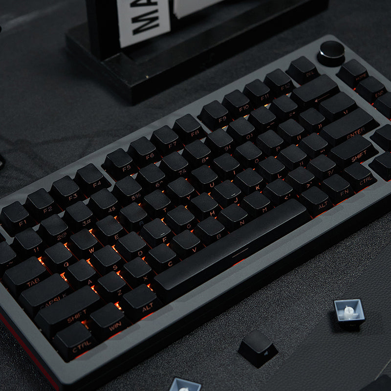 Juego de teclas PBT ISO/ANSI con grabado lateral, blanco y negro, 131 teclas