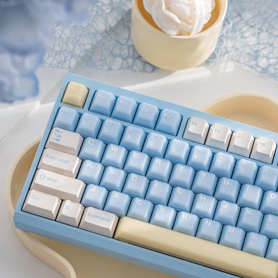 White Peach Oolong / Sea Salt Soda - 164-Key Translucent Keycap Set