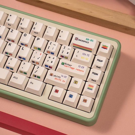 C64 R3 145 Retro Black Side-Engraved Keycaps – PBT Sublimation Set