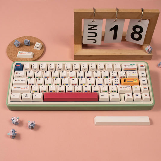 C64 R3 145 Retro Black Side-Engraved Keycaps – PBT Sublimation Set