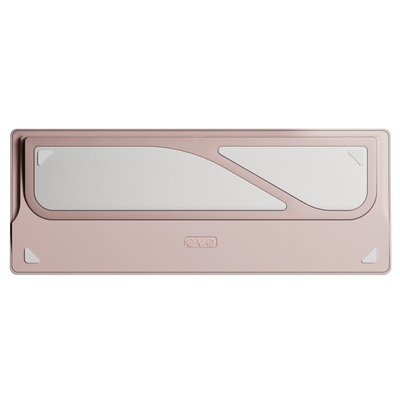 Evo80 80% TKL mechanical keyboard in spray-coated babypink, bottom view 