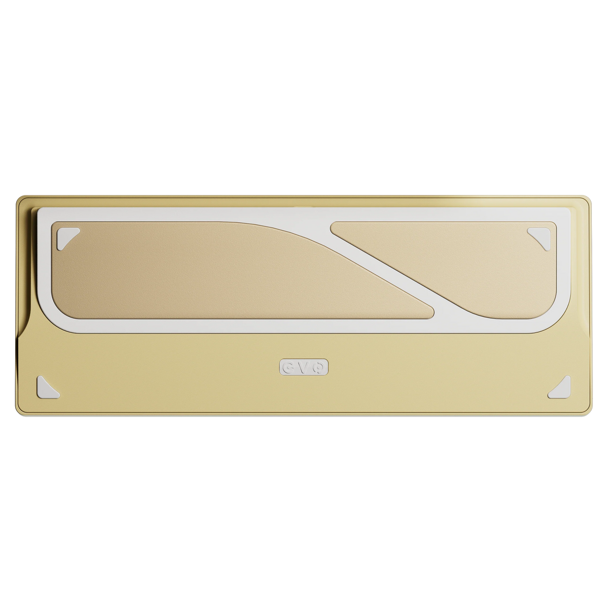 Evo80 80% TKL mechanical keyboard in spray-coated butter yellow, bottom view 