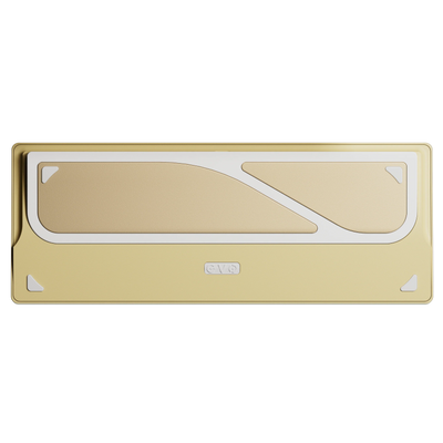 Evo80 80% TKL mechanical keyboard in spray-coated butter yellow, bottom view 