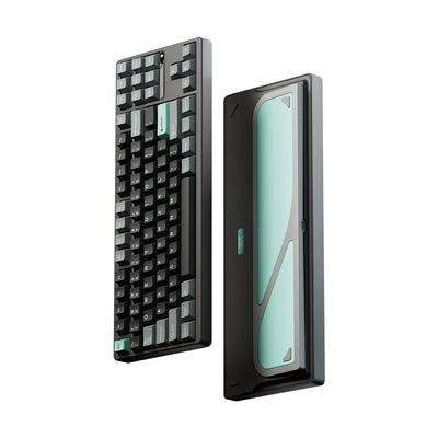Evo80 80% TKL mechanical keyboard in anodized ink, top and bottom view 