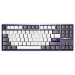 Evo80 80% TKL mechanical keyboard in anodized tyrian, top-down front view #choose-colour_anodized-tyrian
