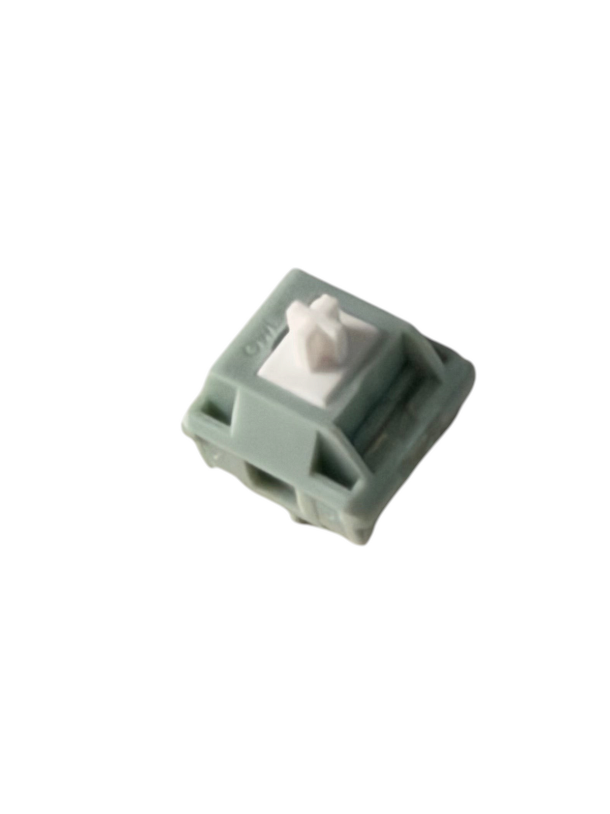 OZO Keyboards OwLab London Fog linear mechanical switch with a grey polycarbonate housing and white UPE long-pole stem