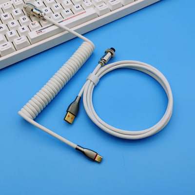 OZO Classic Coiled USB-A to USB-C Cable for Mechanical Keyboards