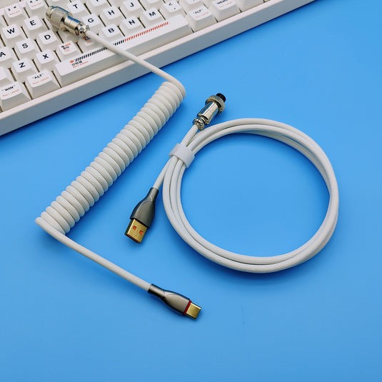 OZO Coiled USB-C Cable v1 for Mechanical Keyboards - Various Colours