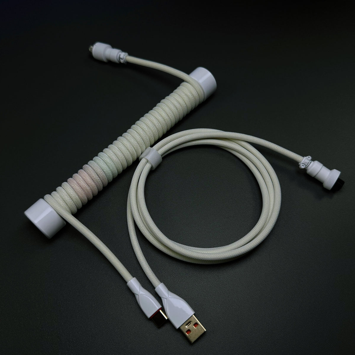 OZO Classic Coiled USB to USB-C Cable for Mechanical Keyboards