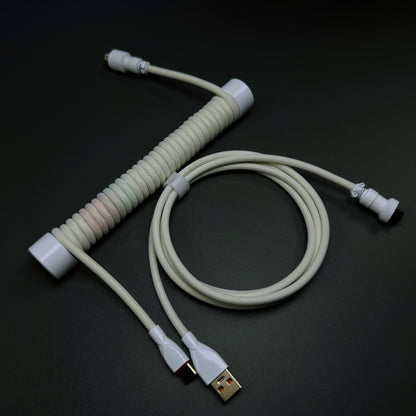 Cable USB a USB-C en espiral clásico OZO para teclados mecánicos