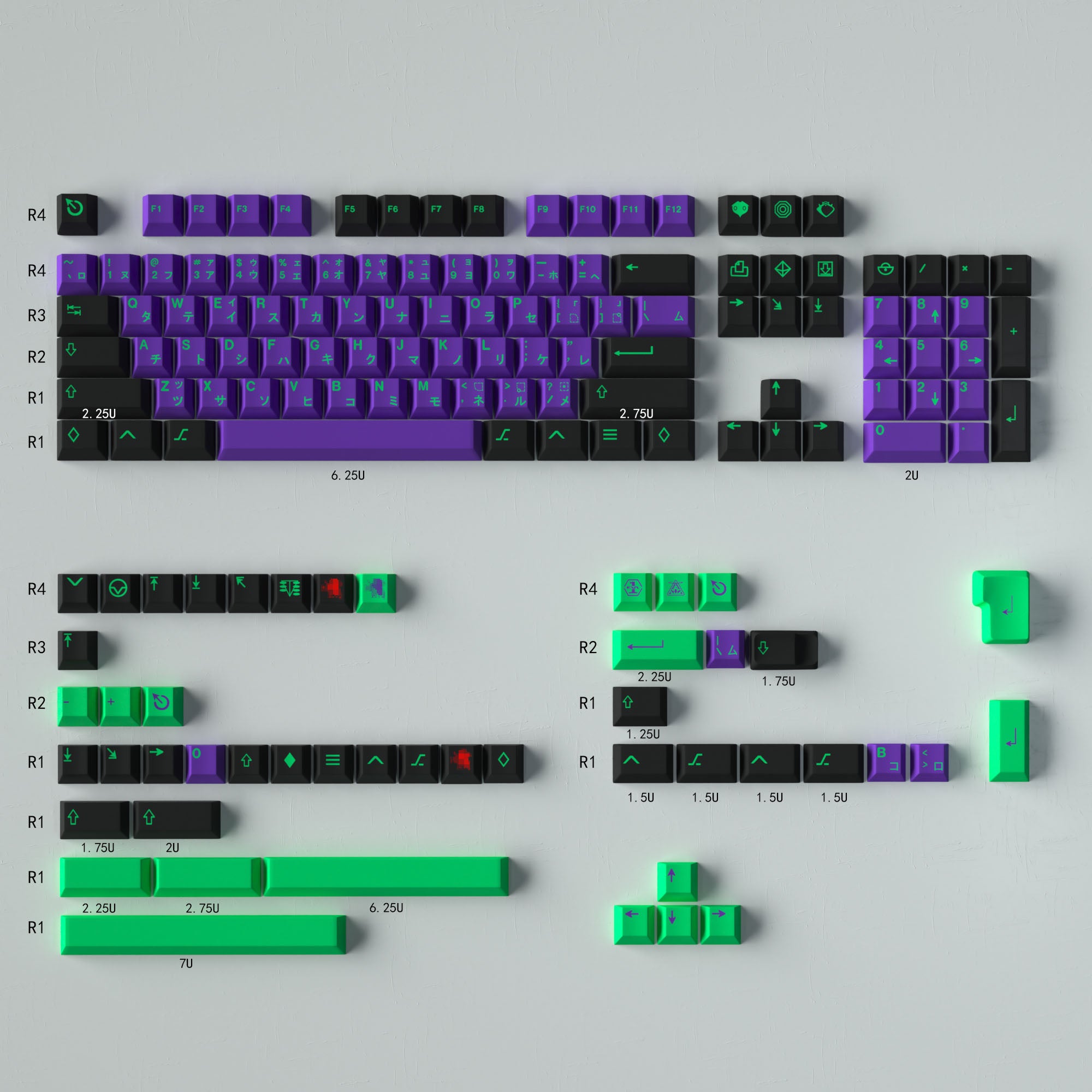 Mecha-01 - 129 Key ANSI/ISO PBT Cherry Profile Keycap Set
