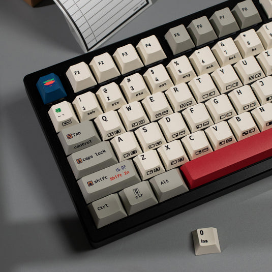 C64 R3 145 Retro Black Side-Engraved Keycaps – PBT Sublimation Set