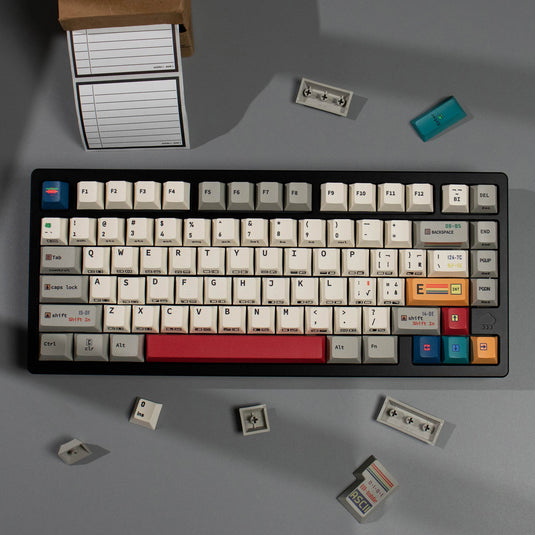 C64 R3 145 Retro Black Side-Engraved Keycaps – PBT Sublimation Set