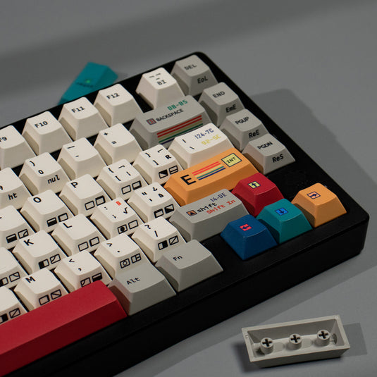 C64 R3 145 Retro Black Side-Engraved Keycaps – PBT Sublimation Set