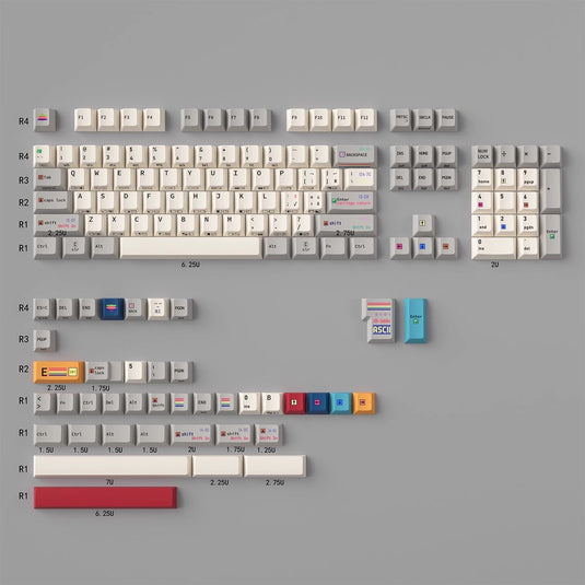 C64 R3 145 Retro Black Side-Engraved Keycaps – PBT Sublimation Set