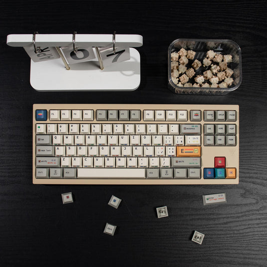 C64 R3 145 Retro Black Side-Engraved Keycaps – PBT Sublimation Set