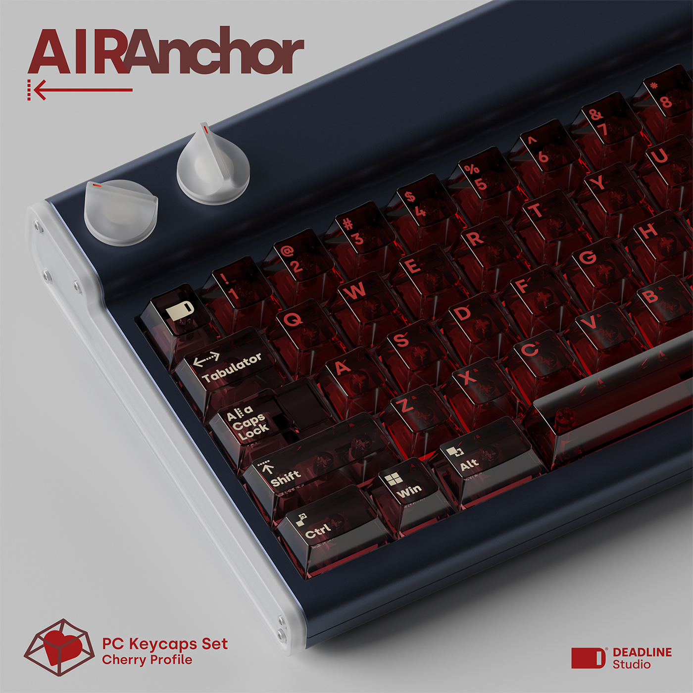 Teclas para PC transparentes rojas AirAnchor de DEADLINE
