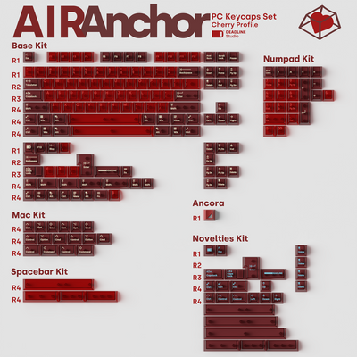 DEADLINE AirAnchor Rote transparente PC-Tastenkappen