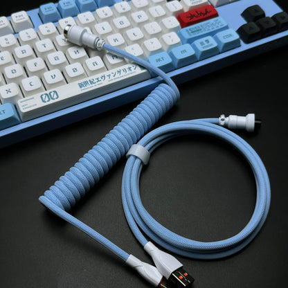 Cable USB a USB-C en espiral clásico OZO para teclados mecánicos