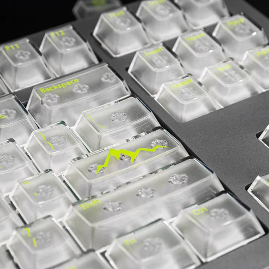 Effie Glacier Keycaps White - 112 Cherry Height Keycap Set