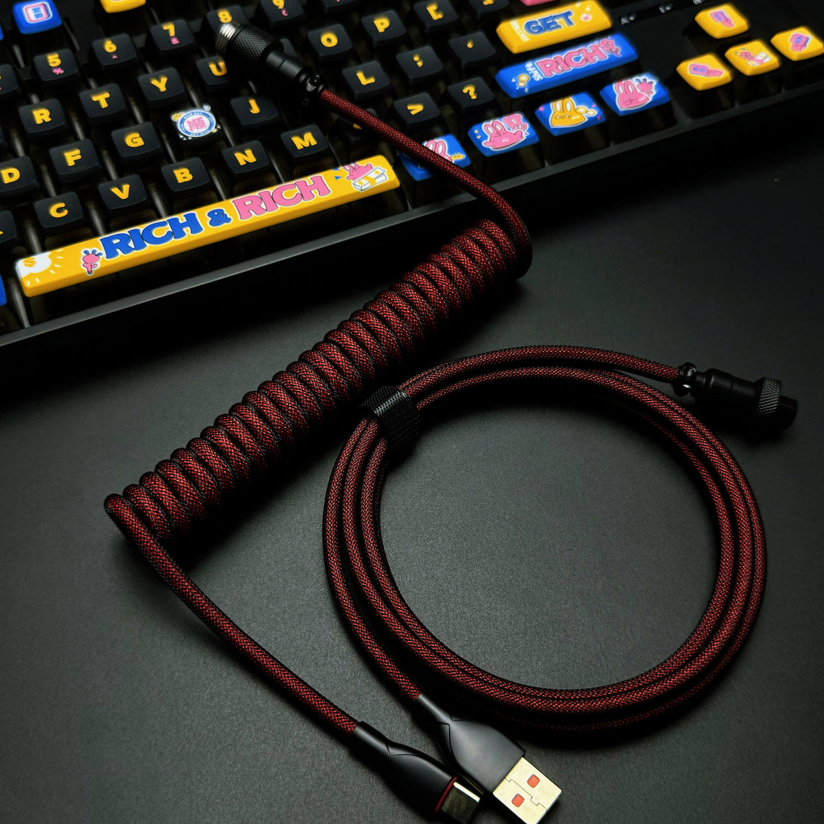 OZO Classic Coiled USB to USB-C Cable for Mechanical Keyboards