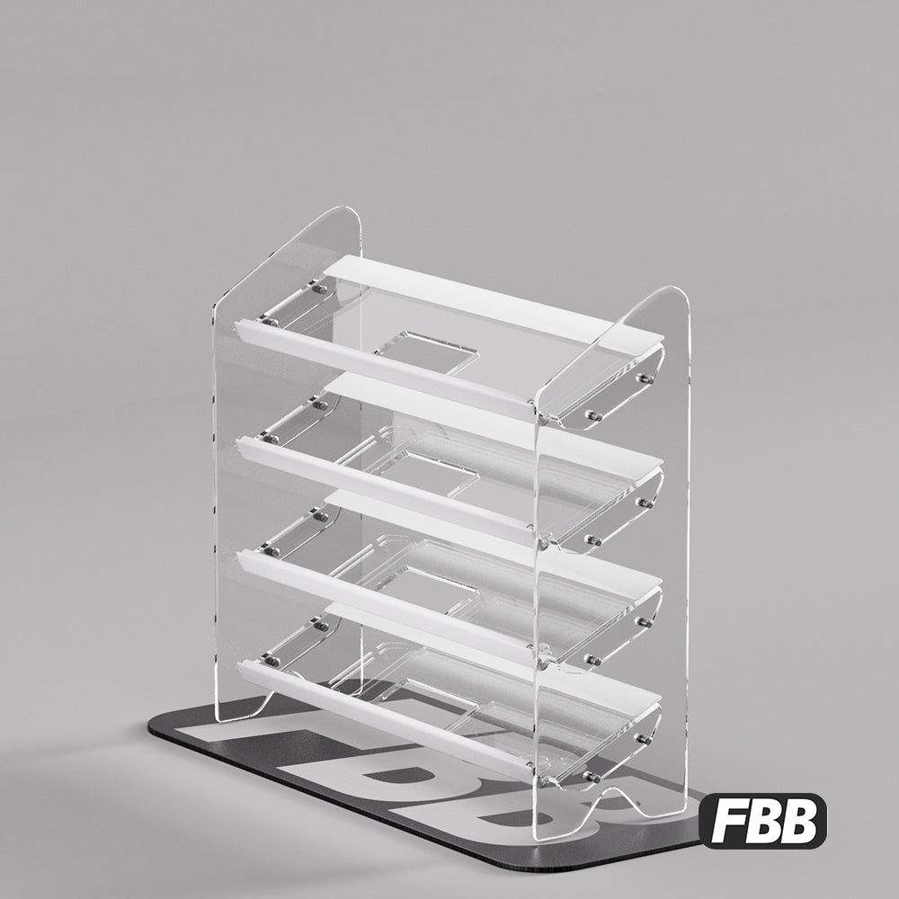 Expositor inclinado multicapa de acrílico FBB 