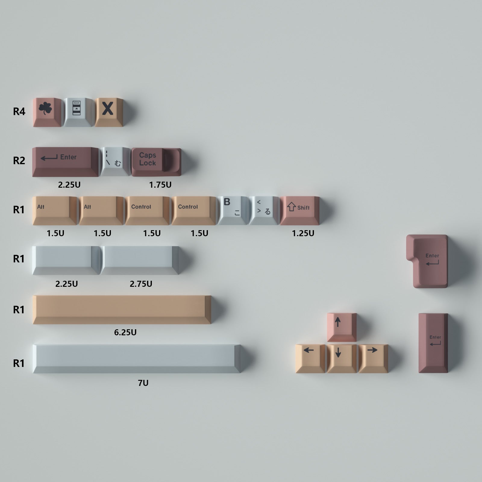 Akira – 153-Key Cherry Profile PBT ANSI/ISO Keycap Set