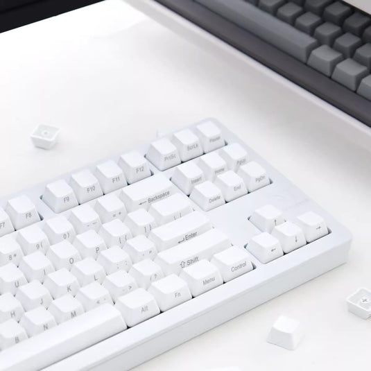 White Side-Engraved – 108-Key PBT Cherry Profile ANSI Keycap Set