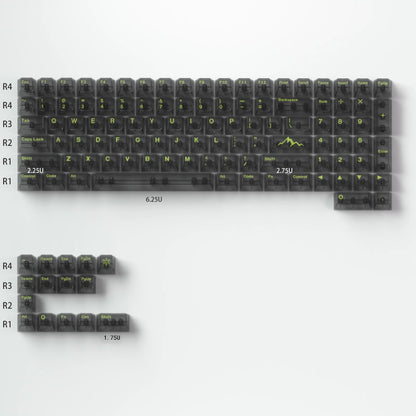 Effie Glacier Transparent Black – 112-Key Cherry Profile ANSI Keycap Set