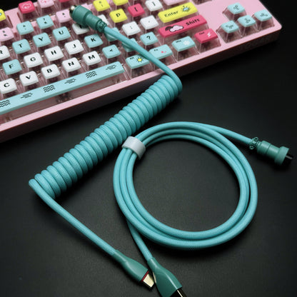 Cable USB a USB-C en espiral clásico OZO para teclados mecánicos