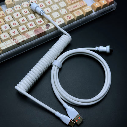 Cable USB a USB-C en espiral clásico OZO para teclados mecánicos