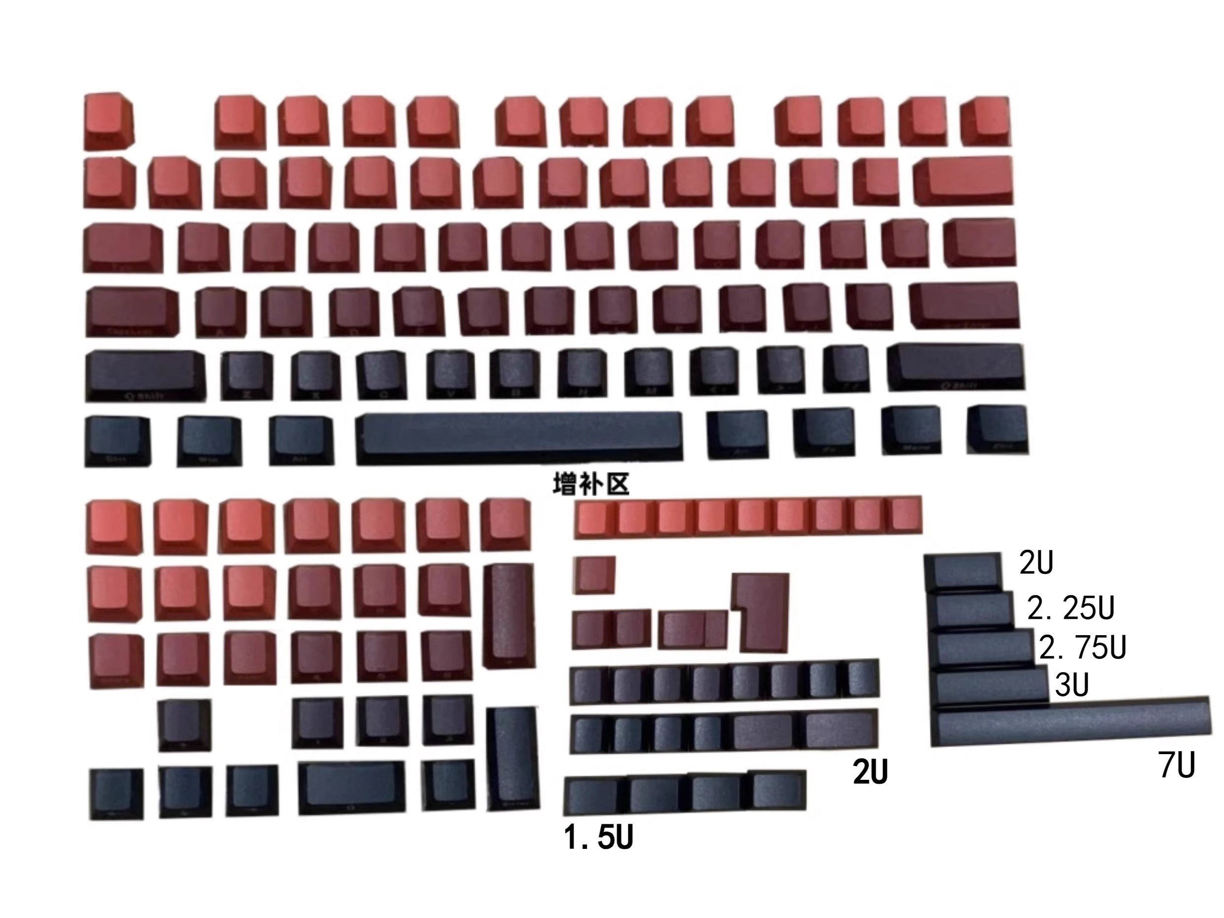 Red Gradient – 140-Key Cherry Profile PBT ANSI/ISO Keycap Set