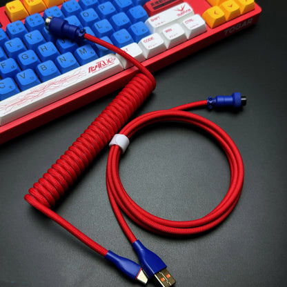 Cable USB a USB-C en espiral clásico OZO para teclados mecánicos