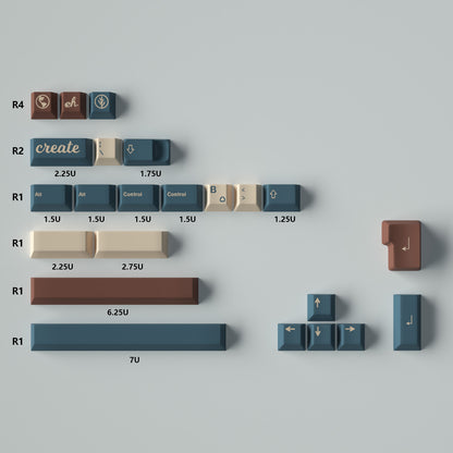Earth Tones – 129-Key Cherry Profile PBT ANSI/ISO Keycap Set