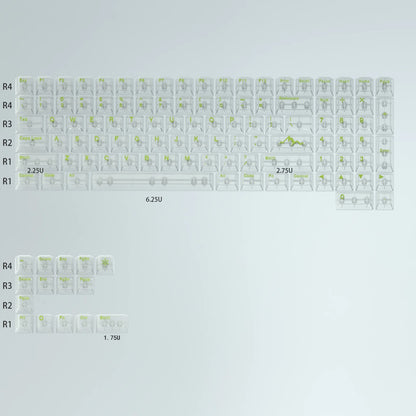 Effie Glacier Transparent White – 112-Key Cherry Profile ANSI Keycap Set