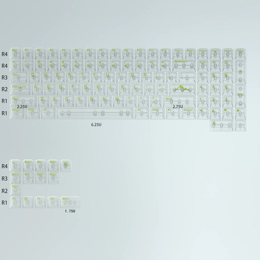 Effie Glacier Transparent White – 112-Key Cherry Profile ANSI Keycap Set