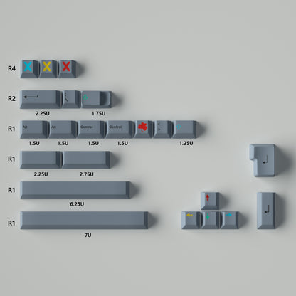 Dualshot 129-Key Cherry Profile ANSI/ISO Keycap Set
