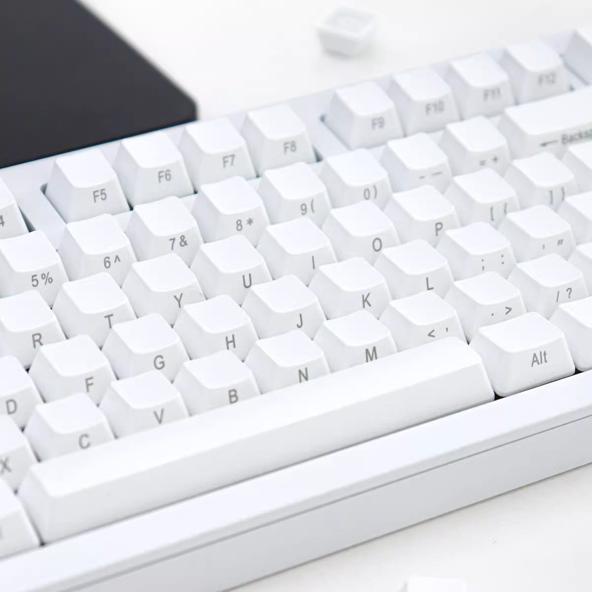 White Side-Engraved – 108-Key PBT Cherry Profile ANSI Keycap Set