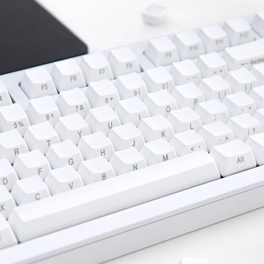 White Side-Engraved – 108-Key PBT Cherry Profile ANSI Keycap Set
