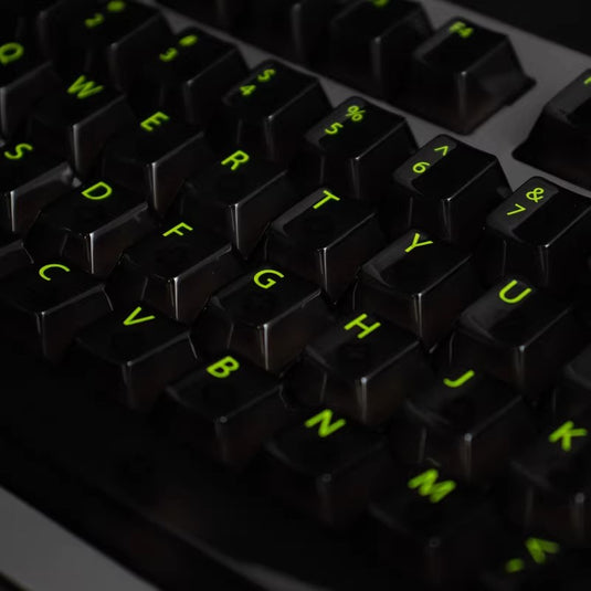Effie Glacier Keycaps Black - 112 Cherry Height Keycap Set