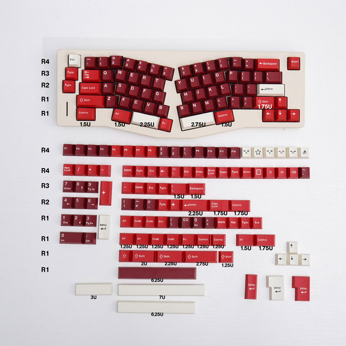 Jamon – 173 Cherry Profile ANSI/ISO Keycap Set