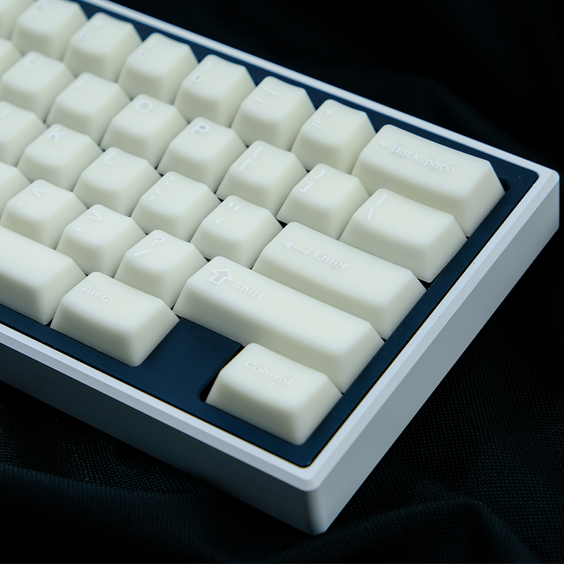 Juego de teclas ANSI/ISO de mármol blanco: 114/154 PBT+ABS