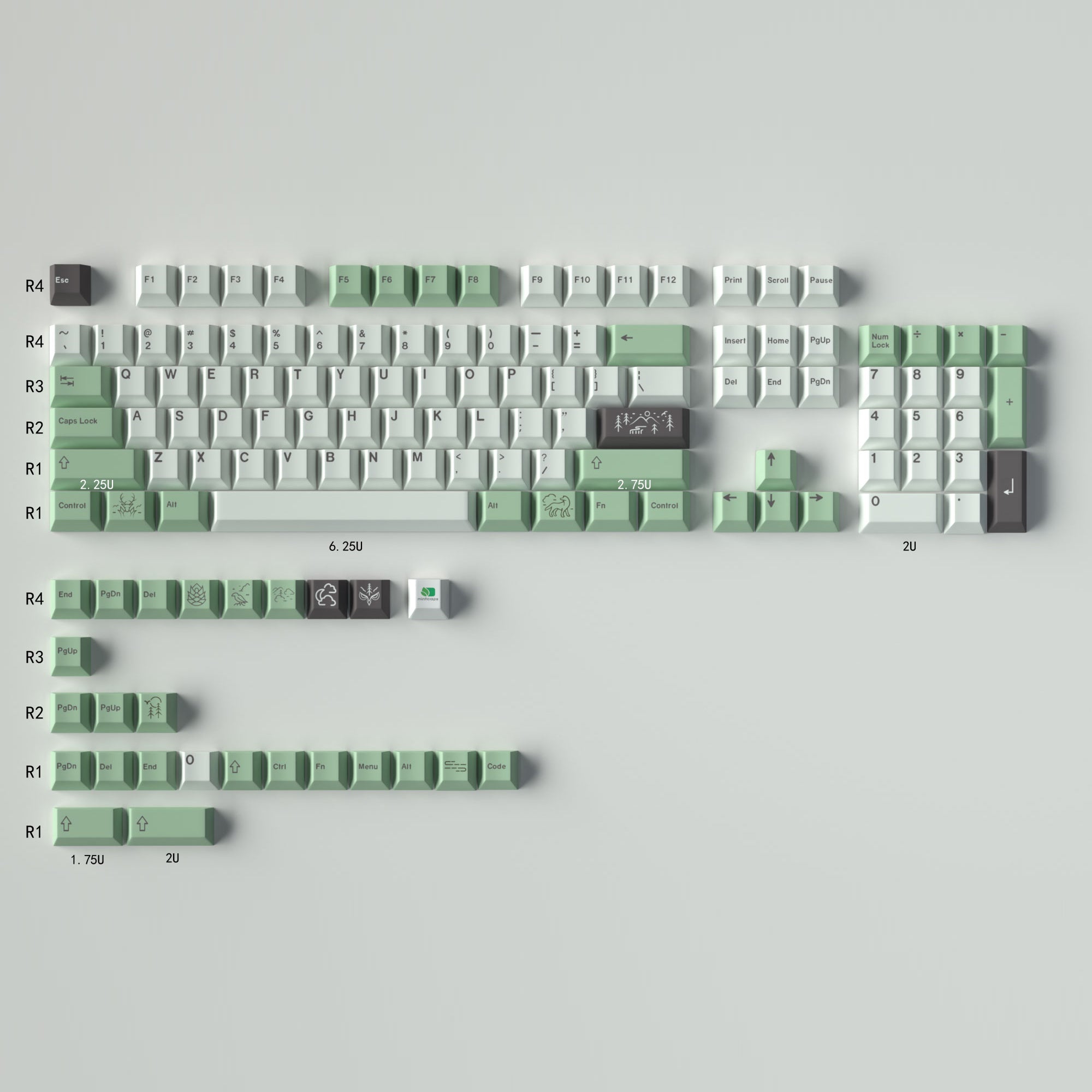 November Fog – 136-Key Cherry Profile PBT ANSI/ISO Keycap Set
