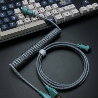 Cable USB a USB-C en espiral clásico OZO para teclados mecánicos