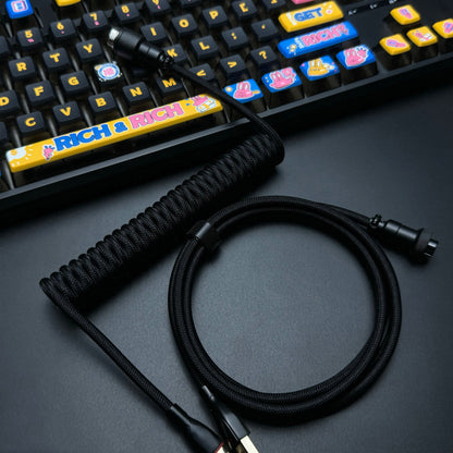 Cable USB a USB-C en espiral clásico OZO para teclados mecánicos