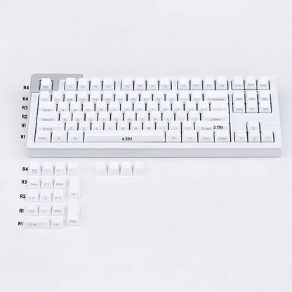 Juego de teclas PBT de 108 teclas con perfil de cereza ANSI y grabado lateral blanco