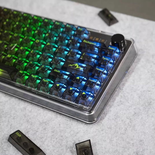Effie Glacier Keycaps Black - 112 Cherry Height Keycap Set